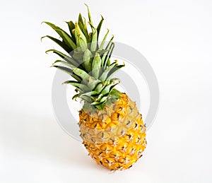 Ripe pineapple on white background, pineapple on isolated background