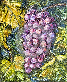 Ripe Pinot Grigio Grape Painting photo