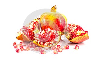 Ripe pomegranate cutout fruit