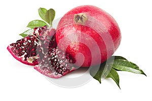 Ripe pomegranate fruit and its grains