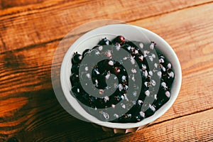 Ripe Purple Berries of Shadbush in Bowl