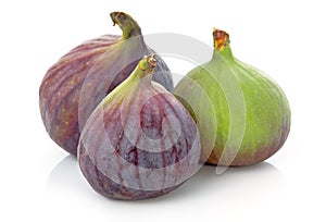 Ripe purple and green fig fruit isolated