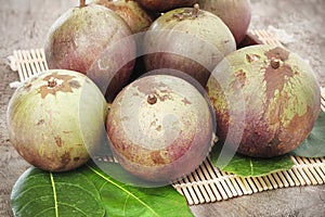 Ripe purple star apple fruit.