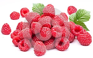 Ripe raspberries.
