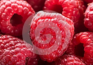 ripe raspberry close up background. macro shoot