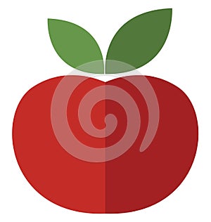Ripe red apple, icon icon