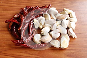 Ripe red fried peppers