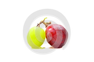 A Ripe red and green grapes