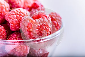 Ripe red raspberries