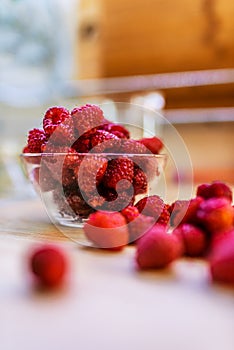 Ripe red raspberries