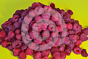 Ripe red raspberry berries close up. Natural vitamin food