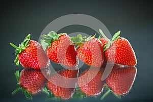 Ripe red strawberries