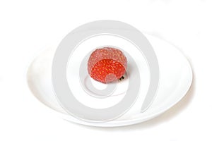 Ripe single strawberry