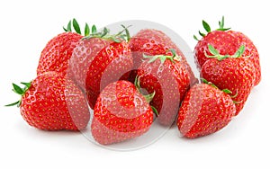 Ripe Strawberries Isolated on White