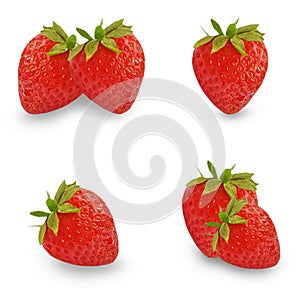 Ripe strawberry isolated  white background