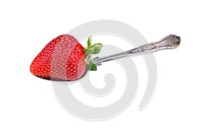 Ripe strawberry on a spoon