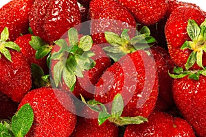 Ripe strawberry on white background