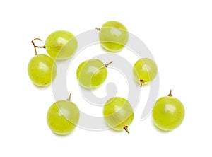 Ripe sweet grapes on white background