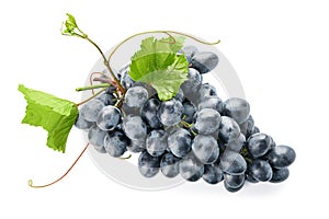 Ripe sweet grapes on white background