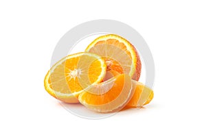 Ripe sweet mandarin isolated on white background