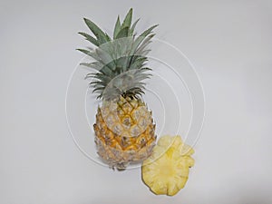 Ripe sweet pineapple and pealed and slices