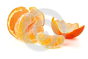 Ripe tangerines segments and rind