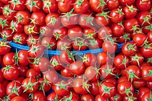 Ripe tasty red tomatoes at baazar