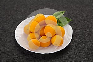 Ripe tasty sweet apricots heap