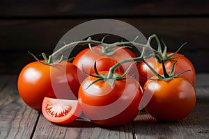 Ripe tomato vegetables displayed beautifully on the kitchen table