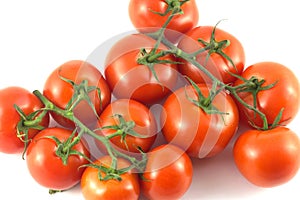 Ripe tomatoes isolated close up