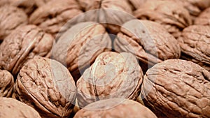 ripe walnuts on table