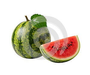 Ripe watermelon isolated