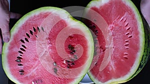 Ripe watermelon in the summer heat quenches thirst