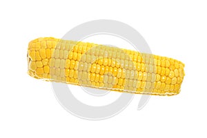 Ripe Yellow Corn Isolated on White