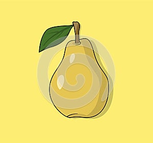 Ripe yellow pear vector illustration for templat, logo or icon. Modern illustration
