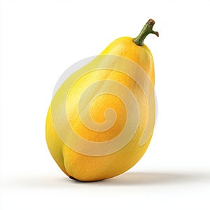 Ripe Yellow Pear on White Background