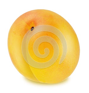 Ripe yellow plum isolated