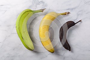 Ripening stages of a banana