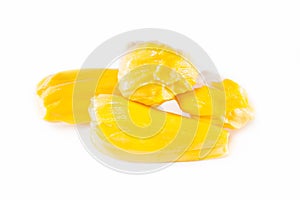 Ripped Asian Jackfruit With Isolated White Background