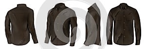 Ragged, dirty black shirts realistic vector set photo