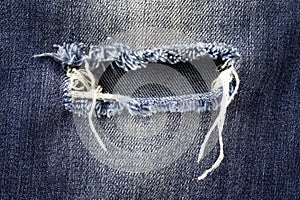 Ripped jeans background. Classic denim texture.