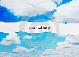 Ripped paper and sky