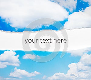 Ripped paper and sky