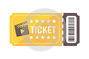 Ripped paper ticket For a movie pass or a show at the cinema