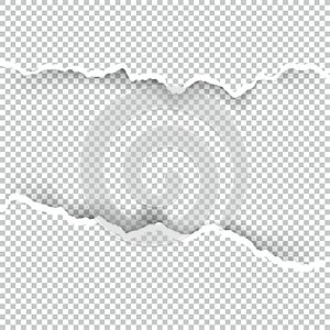 Ripped paper transparent with space for text, vector art and illustration.