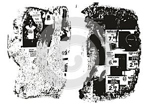 Ripped & Torn Paper Background Grunge Punk Style High Detail Abstract Vector Background Set