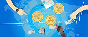 Ripple coin increase exchange value digital virtual price up chart blue