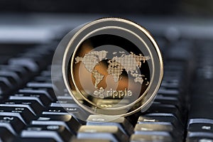 Ripple coin on a keyboard