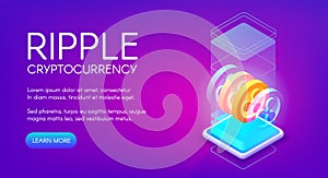 Ripple cryptocurrency vector illustration