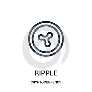 ripple icon vector from cryptocurrency collection. Thin line ripple outline icon vector illustration